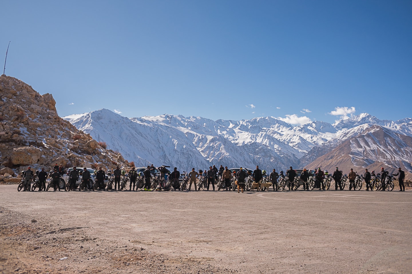 Adventure motorcycle group riders